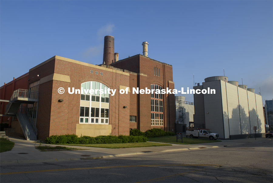 Exterior shot of City Campus Utility Plant. July 1, 2020. Photo by Greg Nathan / University Communication.