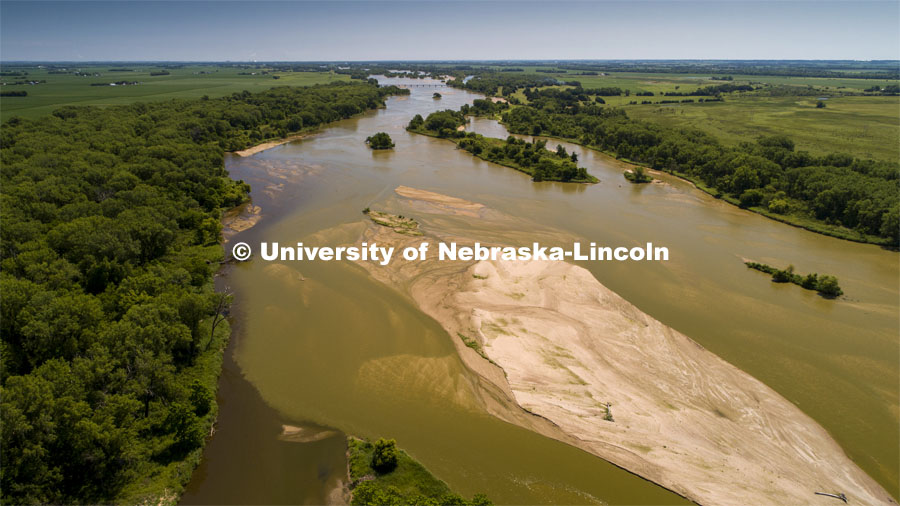 Platte River southwest of Columbus, Nebraska. July 10, 2020. Photo by Craig Chandler / University Communication.