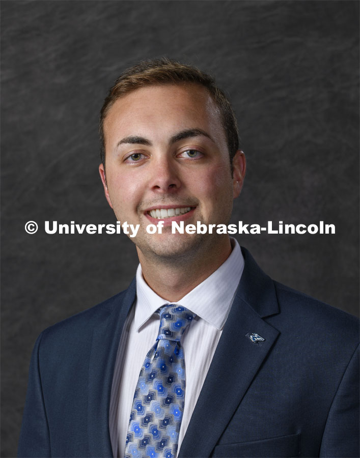 Studio portrait of Max Beal, University of Nebraska at Kearney Student Regent. August 14, 2020. Photo by Greg Nathan / University Communication.