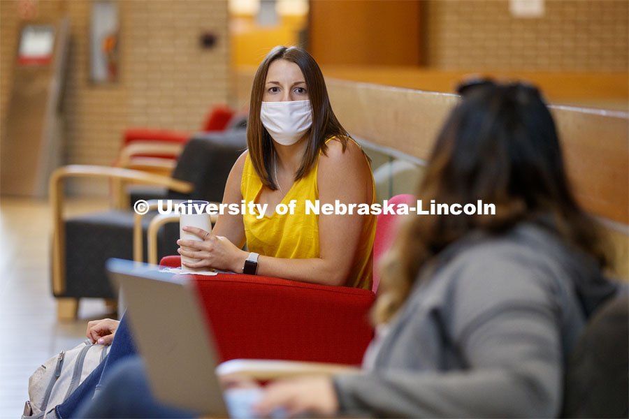 Students studying in the College of Law. Nebraska Law College photo shoot. September 3, 2020. Photo by Craig Chandler / University Communication.