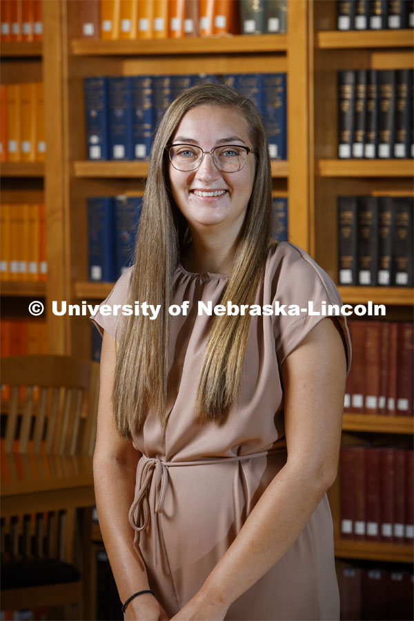 Chelsea Wilkinson, Admissions and Financial Aid Coordinator for the College of Law. Nebraska Law College photo shoot. September 3, 2020. Photo by Craig Chandler / University Communication.