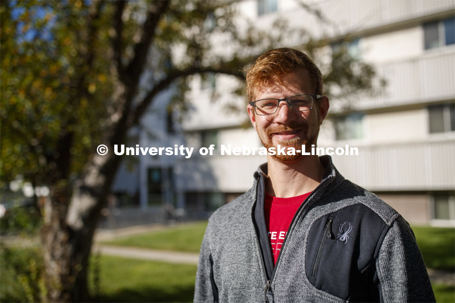 Jon Haag, the founding student of Nebraska’s Collegiate Recovery Community for students who have had substance abuse issues. September 29, 2020. Photo by Craig Chandler / University Communication.