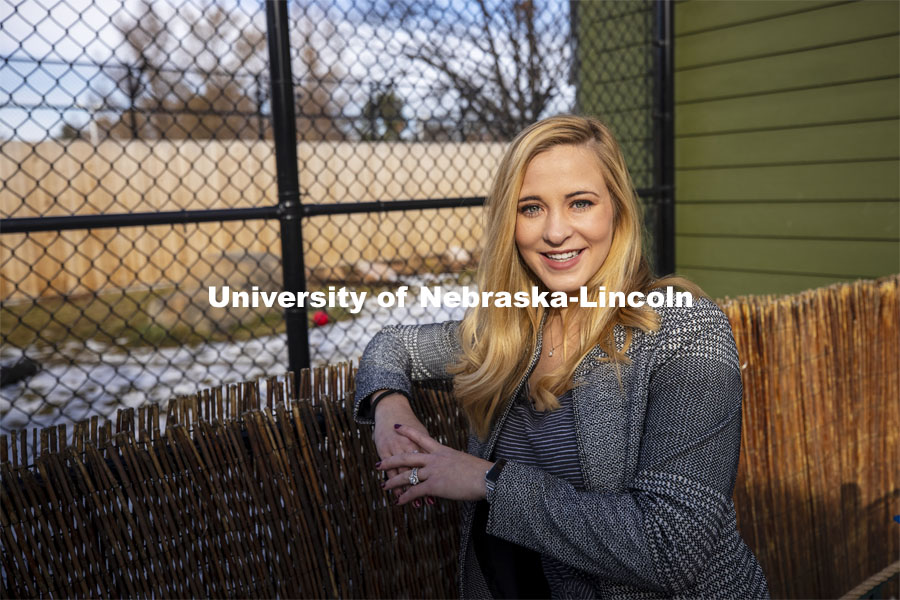 Haley Beer is using a camera system and machine learning to track animal movements including the cheetahs at the Lincoln Zoo. December 18, 2020. Photo by Craig Chandler / University Communication.