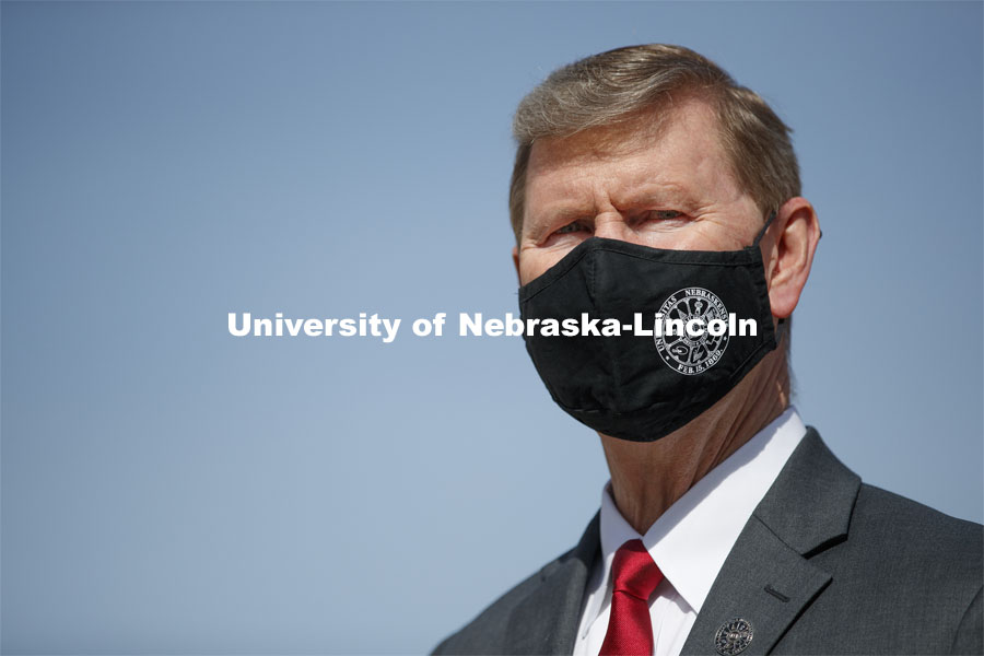 President Ted Carter, University of Nebraska. President Carter wears a mask due to the COVID-19 pandemic. March 8, 2021. Photo by Craig Chandler / University Communication.