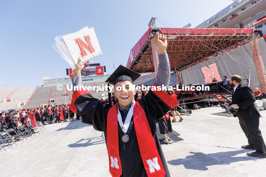 Undergraduate commencement at Memorial Stadium. May 20, 2023. Photo by Craig Chandler / University Communication.