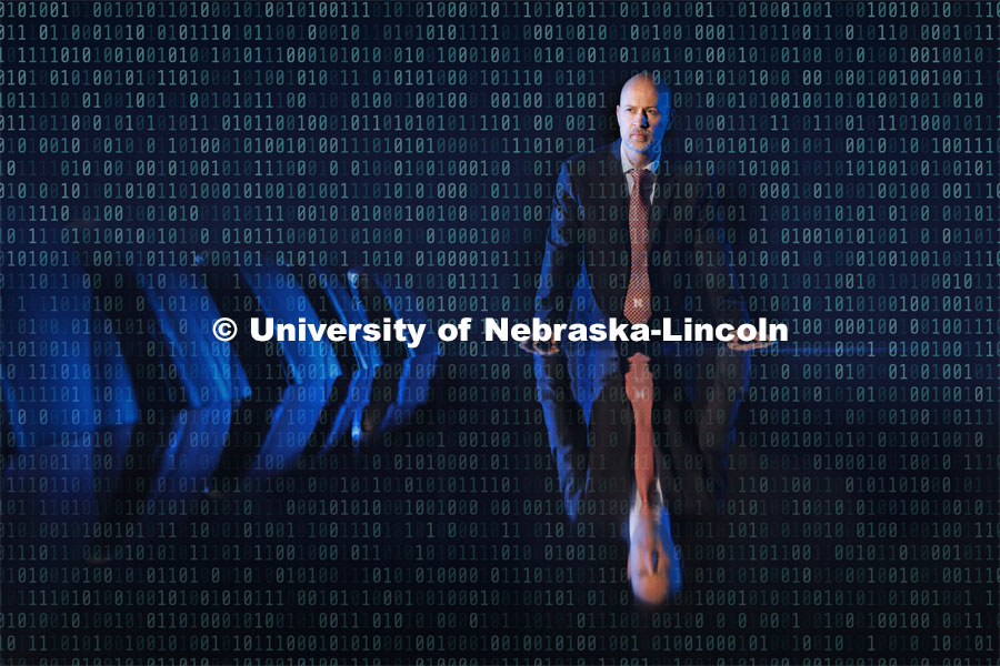 Paul Weitzel. professor at Nebraska Law, is researching law the intersections of law, business and artificial intelligence. College of Law research. September 14, 2023. Photo by Craig Chandler / University Communication.
