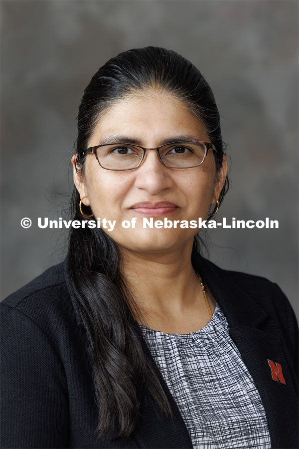 Studio portrait of Seema Pande, Lecturer, Chemistry. August 21, 2023. Photo by Craig Chandler/ University Communication.