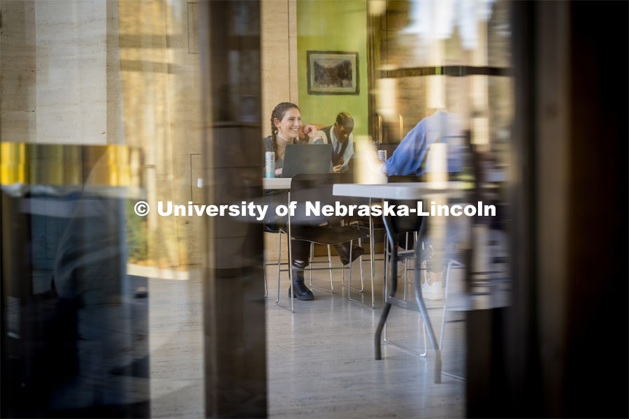 Students studying at the Sheldon Museum. December 06, 2023. Photo by Kristen Labadie / University Communication.