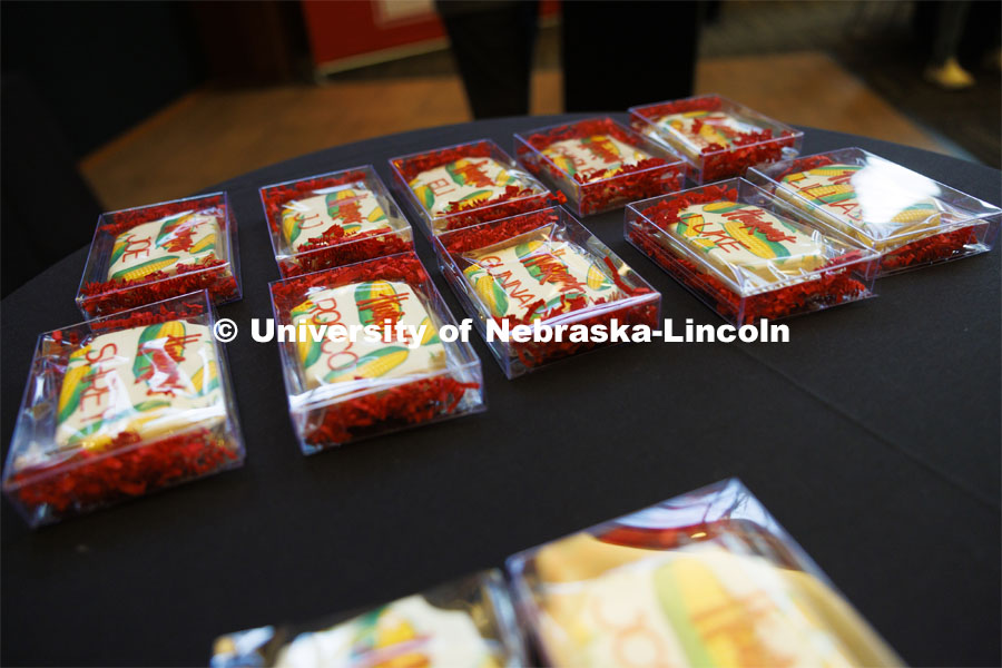Frosted sugar cookies arranged on a table at the Presidential Scholar breakfast before Admitted Student Day. Admitted Student Day is UNL’s in-person, on-campus event for all admitted students. March 23, 2024. Photo by Craig Chandler / University Communication and Marketing.