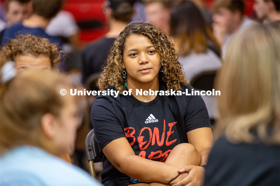 190905_Husker_Dialogues_013.jpg Husker Dialogues was held in the Devaney Sports Center and indoor track. Incoming first-year student