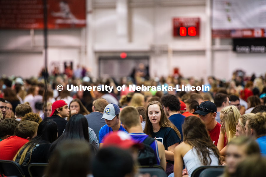 190905_Husker_Dialogues_018.jpg Husker Dialogues was held in the Devaney Sports Center and indoor track. Incoming first-year student