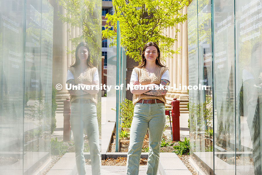 250416_Emily_Caldwell_076.jpg Emily Caldwell, a senior psychology major, is also a U.S. Air Force veteran who was selected as a Na
