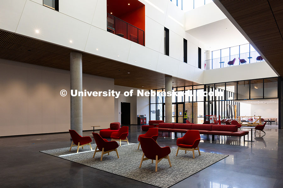250522_FPA_8685.jpg Chairs in the central lobby of the new Hixson-Lied College of Fine and Performing Arts music buildin
