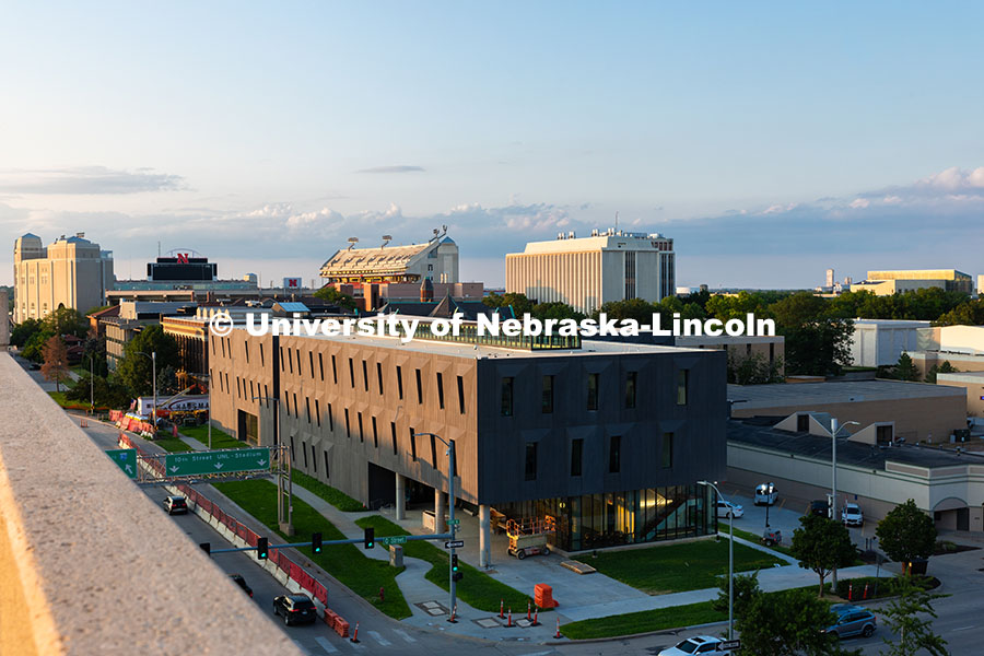 Exterior view of the new Fine and Performing Arts building, home of the Glenn Korff School of Music 