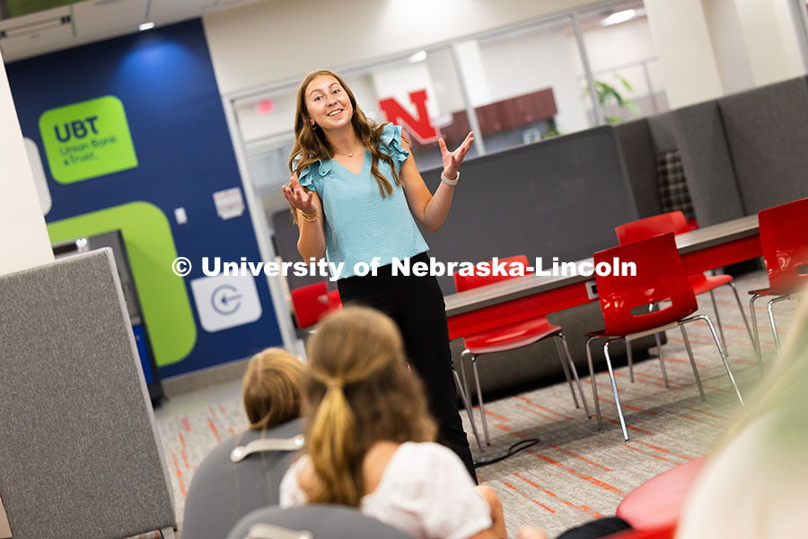 250620_4H_Comm_667.jpg Megan Macklin, 16, practices her speech with her sisters and cousins before the Nebraska 4-H senior