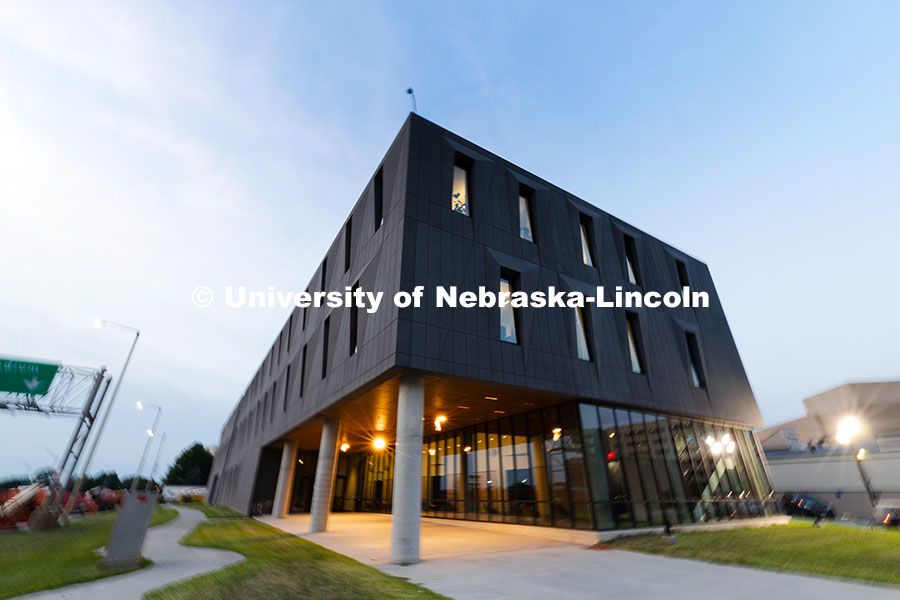 Exterior view of the newly constructed Fine and Performing Arts building, new home of the Glenn Korf