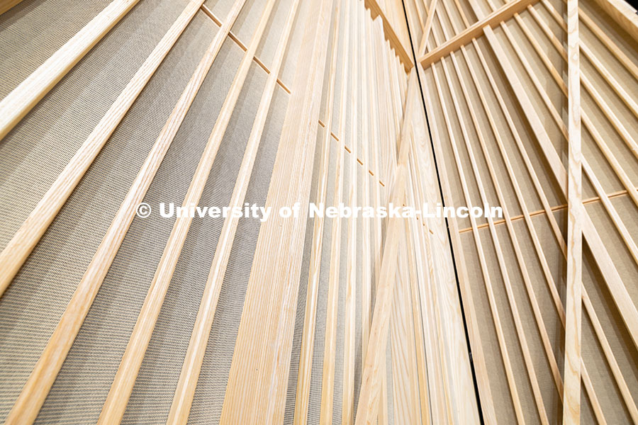 250716_FPA_2861.jpg Wood and fabric panels line the walls of what will be an interactive performance space in the new Fi