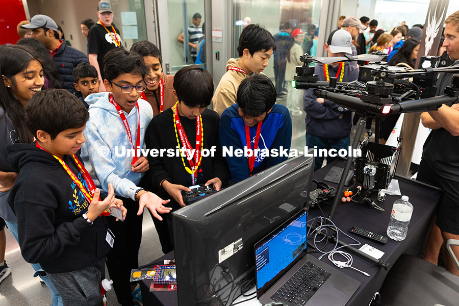 250523_Science_Olympiad_9061.jpg Students from BASIS Chandler, a public charter school in Arizona, take turns using a drone simulator
