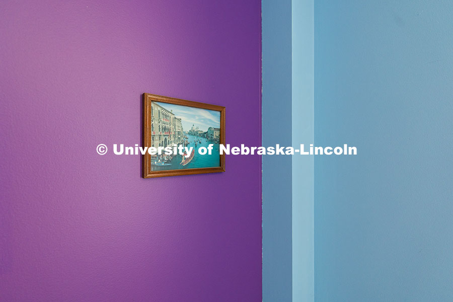 250530_Westbrook_9431.jpg A picture of Venice is the only item remaining in a colorful former faculty office on the second flo