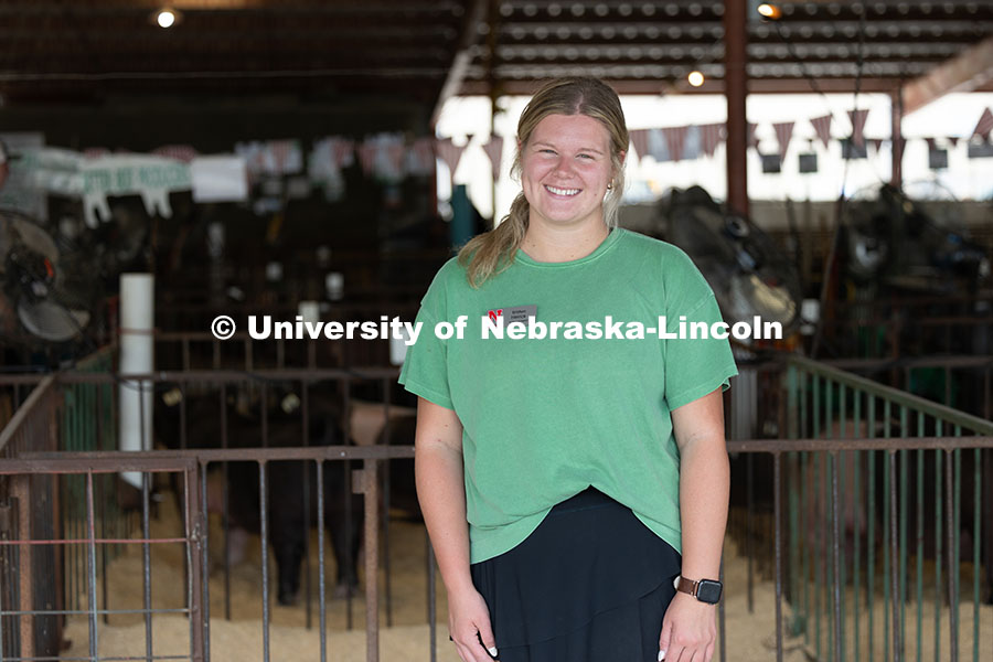 250731_Otoe_Fair_3105.jpg Portrait of Kristen Herrick, 4-H Extension Assistant, at the Otoe County Fair in Syracuse, Nebraska.