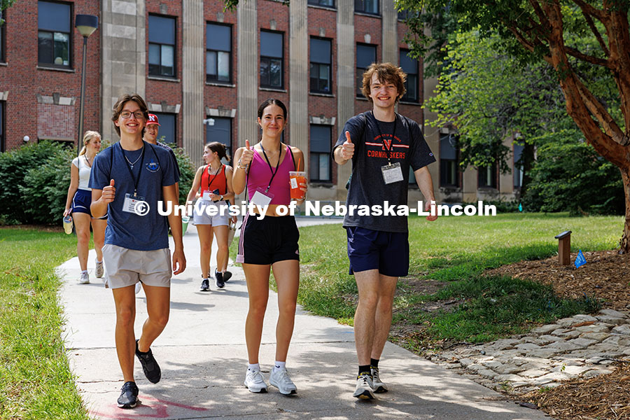 250818_City_Campus_037.jpg A group of students tour campus with CAST during Big Red Welcome Week. August 18, 2025.