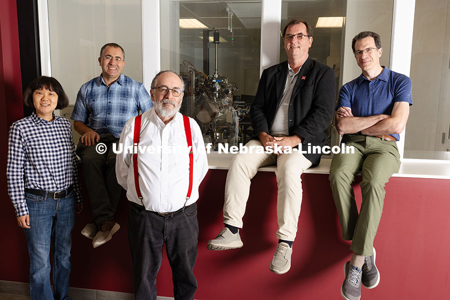 Christian Binek (second from right) is principal investigator of a new National Science Foundation-f