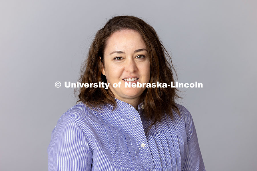 Studio portrait of Rachel Stuckey, Assistant Professor of Practice in Graphic Design at the Hixon-Li