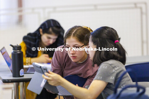 Students studying in Jorgensen Hall. August 29, 2022. 