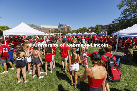 Student Tailgate and Unity Walk in the Union green space before the game. NU vs. North Dakota. Septe