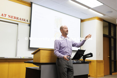 Paul Weitzel, Assistant Professor, College of Law, teaches his course. College of Law photoshoot. Ap