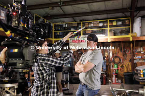 Grace Birkland second assistant cameraperson claps the start of a scene, where Lincoln actor Eric Mo