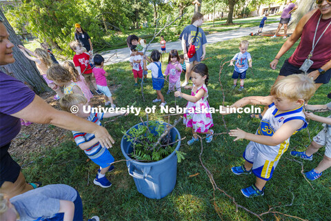 Children in the Ruth Staples Laboratory turned their daily walk into a service project as they helpe