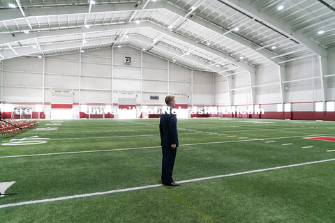 Grant Bowden practices before the review begins. Joint Service Chancellor’s Review of the ROTC Cad