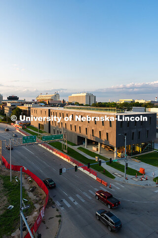 Exterior view of the new Fine and Performing Arts building, home of the Glenn Korff School of Music 