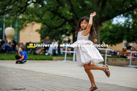 A little girl takes the dance floor during Sam Greenfield’s Jazz in June performance at the Sheldo