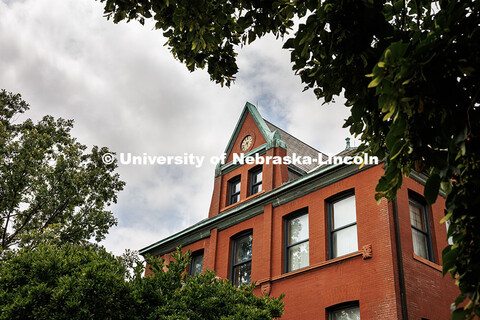 Architecture hall framed by trees. Summer on City Campus. July 16, 2025. 