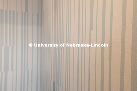 Fabric panels in a practice room in the Fine and Performing Arts Building, new home of the Glenn Kor