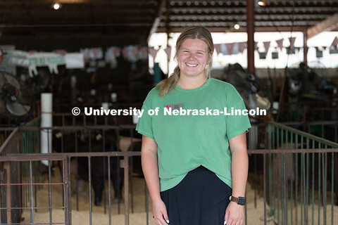 Portrait of Kristen Herrick, 4-H Extension Assistant, at the Otoe County Fair in Syracuse, Nebraska.