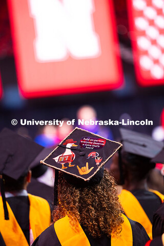Matilyn Stalder received her master's degree in speech pathology. She decorated her cap with a duck 