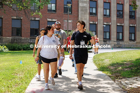 A group of students tour campus with CAST during Big Red Welcome Week. August 18, 2025. 