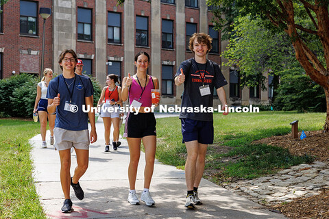A group of students tour campus with CAST during Big Red Welcome Week. August 18, 2025. 