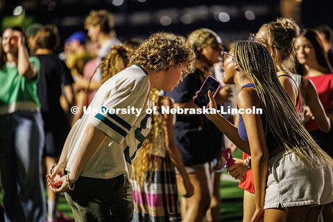 Students give each other interviews to get to know each other better during Playfair. More than a th