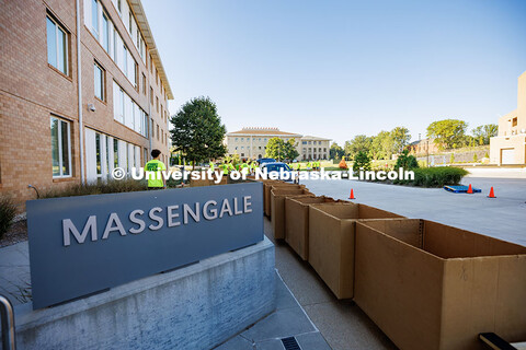 View of move-in day for Massengale Hall on East Campus. Residence hall move-in. August 20, 2025. 