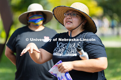 Angel Hinzo, Assistant Professor of History, speaks to students, staff and faculty before they begin