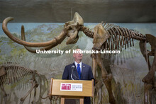 Governor Pete Ricketts talks during the June 14 event at the Nebraska University State Museum. Celeb