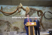 Chancellor Ronnie Green speaks at the State Museum Day ceremony. Celebrating the University of Nebra