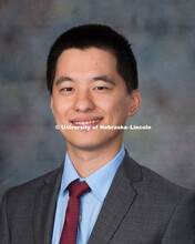 Studio portrait of Christian King, New Faculty Photo Shoot, August 19, 2015. 
