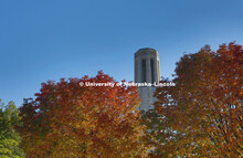 Mueller bell tower. Fall city campus. October 14, 2015. 