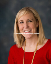 Studio portrait of Kristen Hassebrook, Nebraska University Foundation, December 17, 2015. 