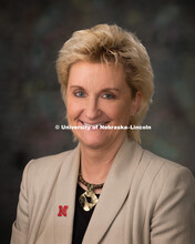 Studio portrait of Sue Cuddeback, Procurement Services. February 10, 2016. 